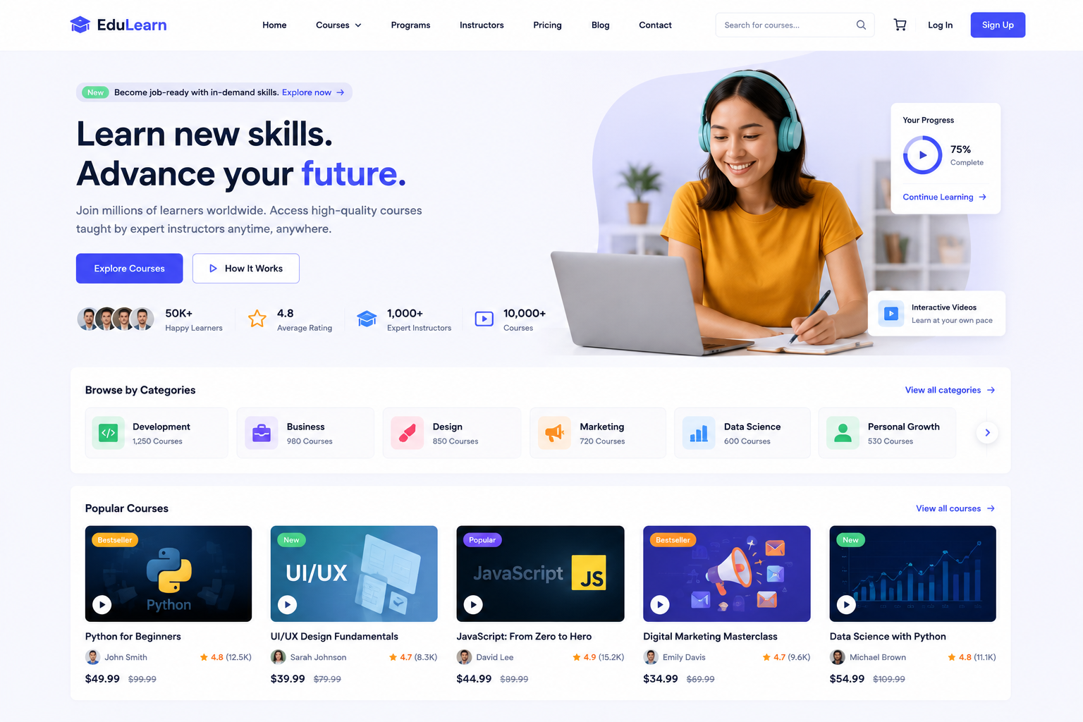 Online Learning website